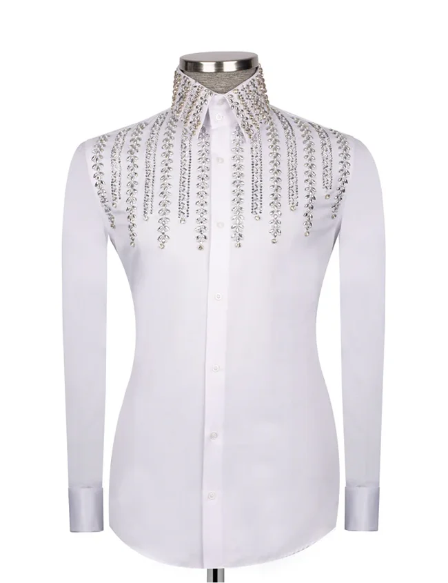 Shirt embroidered with stones