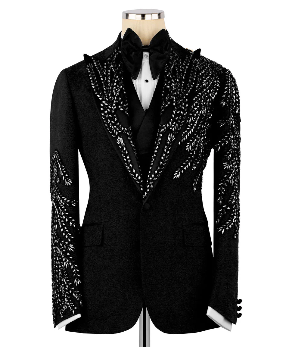 Hand-embroidered tuxedo