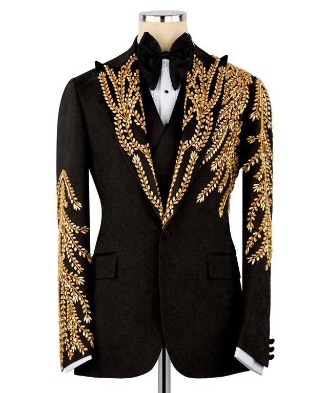 Hand-embroidered tuxedo