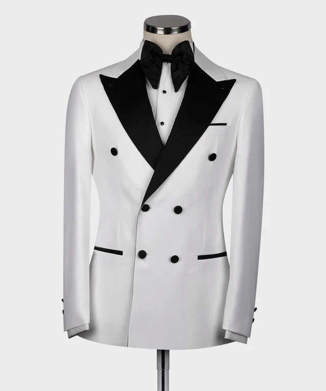 Black Satin Collar White Classic Tuxedo
