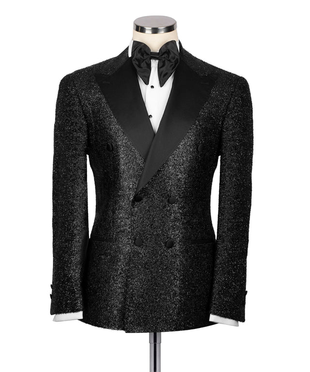 Black Satin Collar Glitter Classic Tuxedo