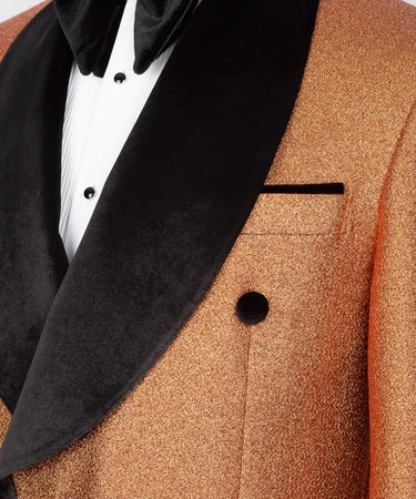 Velvet Shawl Double Breasted Suit - Copper - Vue 3