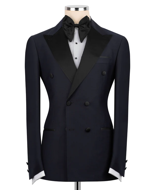 Black Satin Collar Navy Classic Tuxedo