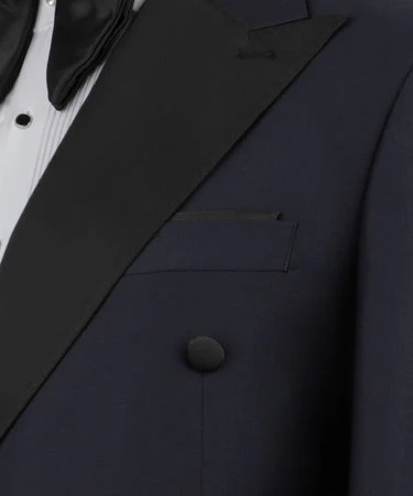 Black Satin Collar Navy Classic Tuxedo - Vue 2