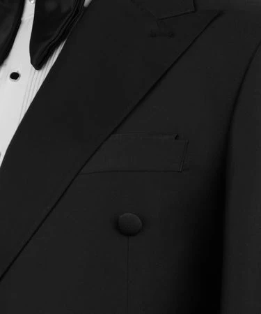 Black Satin Collar Black Classic Tuxedo - Vue 2