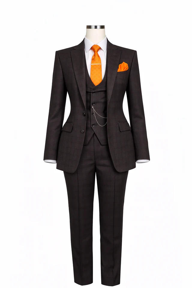 Costume trois pièces sur mesure pour femme